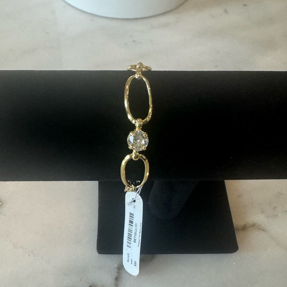 NWT Sorrelli 14k Gold PlatedTennis Crystal Chain Bracelet - Picture 4 of 6